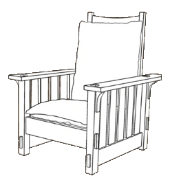 Flat Arm Morris Chair