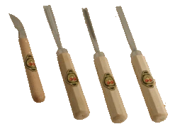 Set Of 4 Small Two Cherries Carving Tools