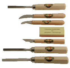 Set Of 6 Small Two Cherries Carving Tools With Stone